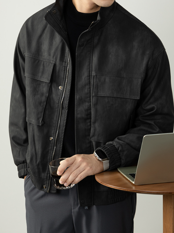【美式復古】高街機車皮衣男啞光硬漢設計感PU皮夾克秋冬外套潮流