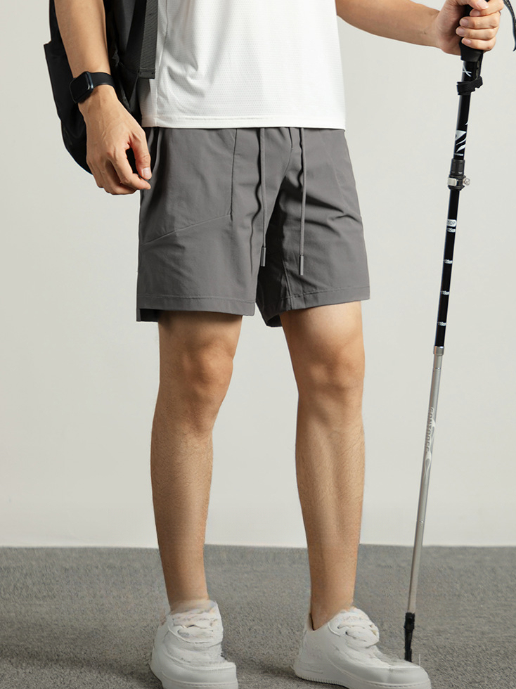 【防水速幹】網紋提花肌理感男士短褲夏季戶外冰感運動五分褲