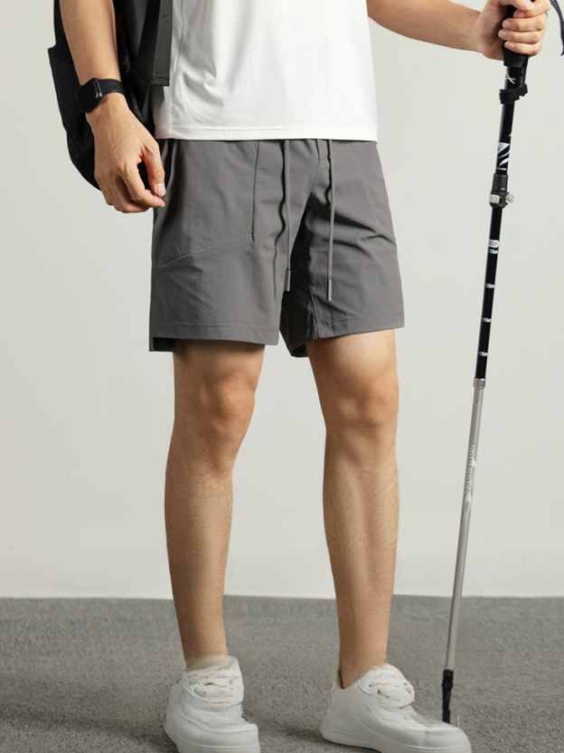 【防水速幹】網紋提花肌理感男士短褲夏季戶外冰感運動五分褲