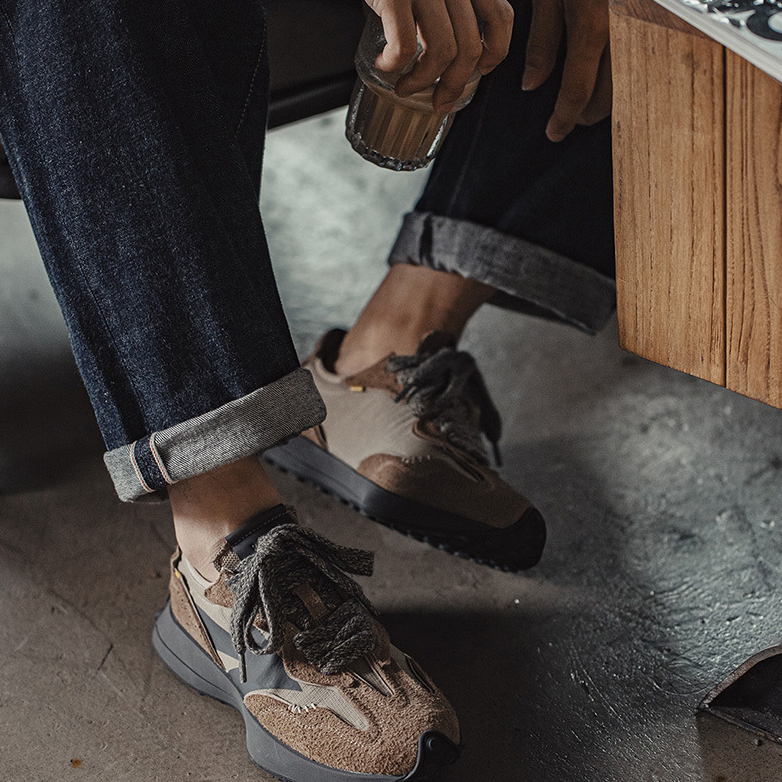 夏季新款老爹鞋男士復古運動華夫阿甘鞋厚底慢跑透氣休閒潮鞋-Retro's Wear