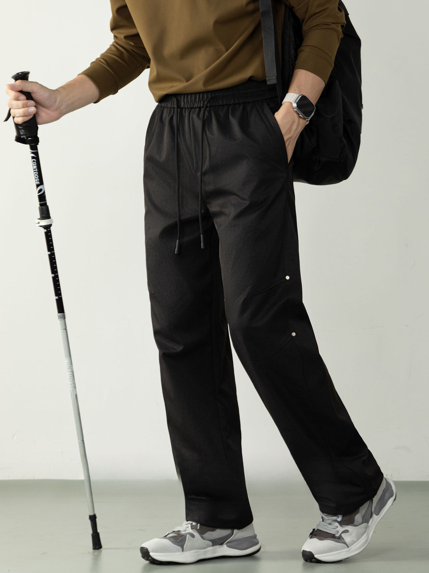 【無界運動系列】零感微寬鬆梭織休閒長褲男士戶外登山透氣工裝褲