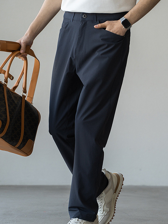 通勤防水速幹西褲男士春夏季四面彈力休閒長褲