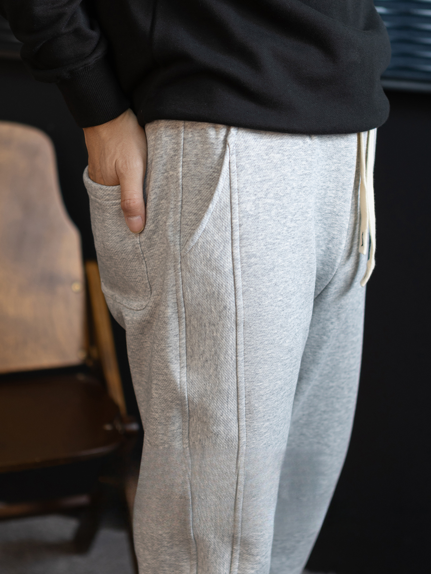 400G高克重斜紋棉加絨休閒長褲男士冬季高端防寒保暖運動抽繩衛褲