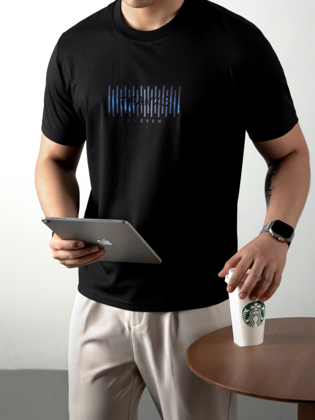 【都市輕潮系列】漸變印花短袖T恤竹纖維5A抗菌夏季薄款高端涼感