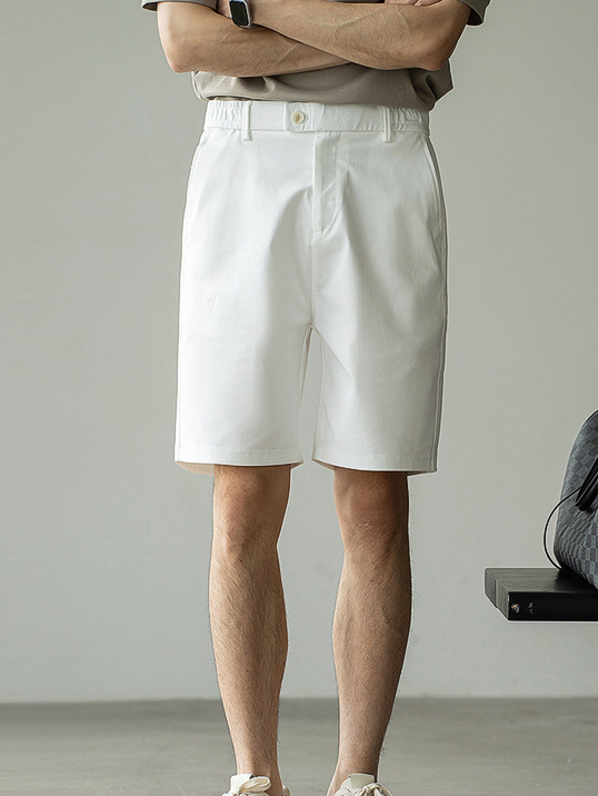 萊賽爾天絲棉零感垂順直筒五分褲男士2025夏新款涼感通勤休閒短褲