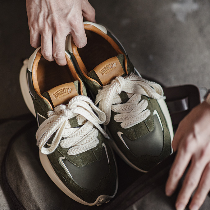 復古老爹鞋男2024秋季新款運動慢跑鞋潮牌高級感百搭休閒鞋-Retro's Wear