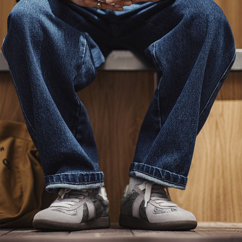 2025夏季新款德訓鞋男士腰果花小眾設計感板鞋絲綢休閒潮鞋子