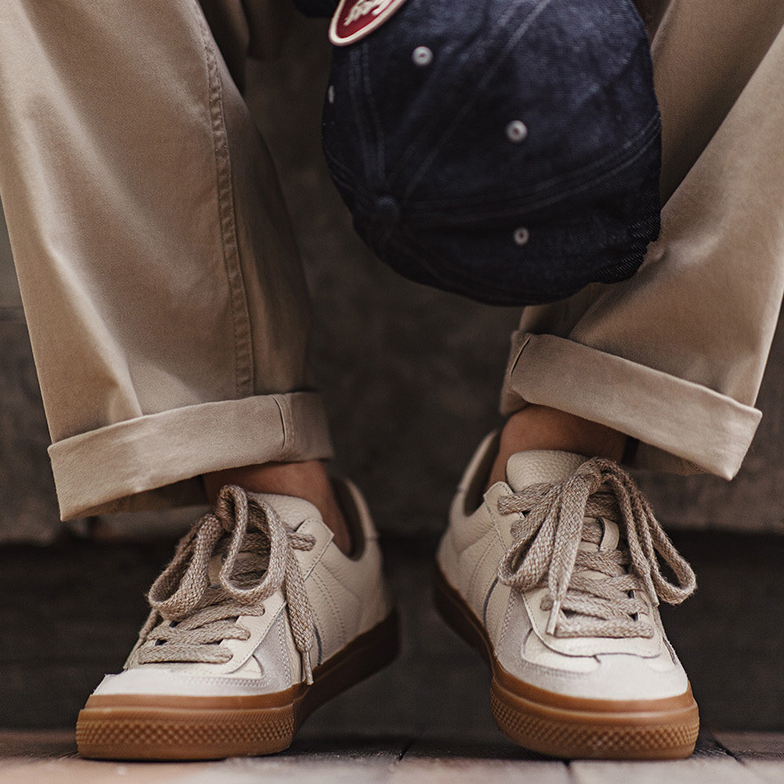 復古德訓鞋男2024新款潮百搭增高阿甘小白鞋運動休閒厚底板鞋-Retro's Wear