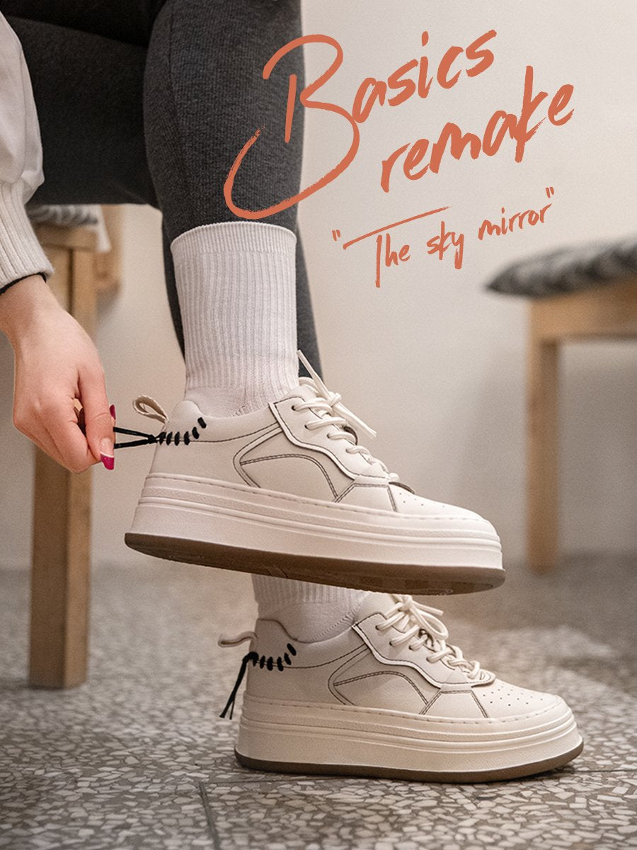 地心引力Gravity 「天空之境」新款厚底板鞋女休閑小白鞋情侶男鞋-Retro's Wear