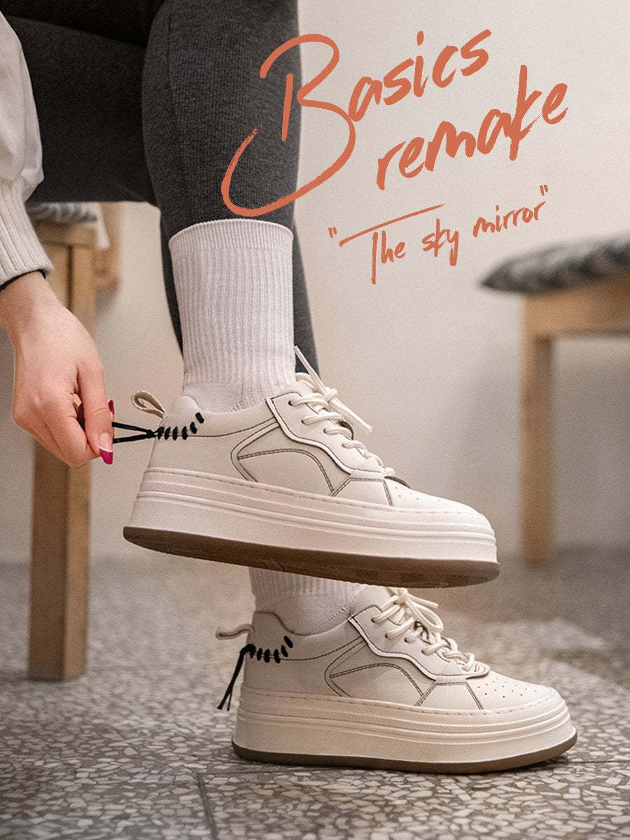 地心引力Gravity 「天空之境」新款厚底板鞋女休閑小白鞋情侶男鞋-Retro's Wear