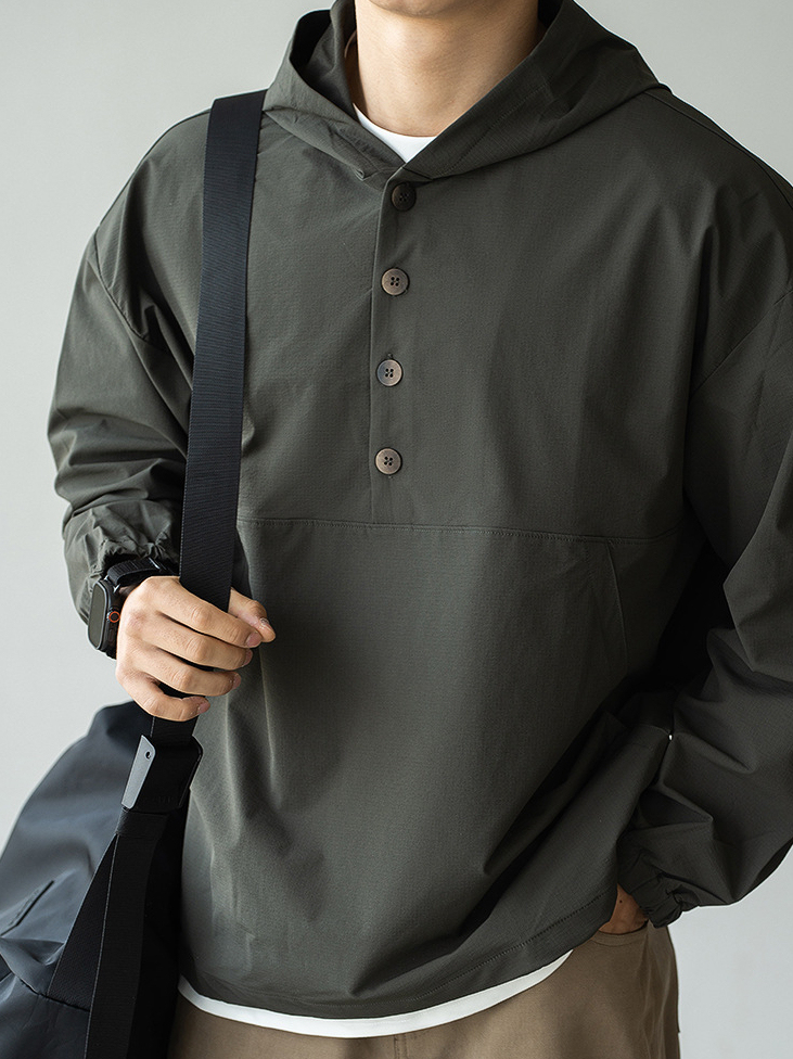 日系戶外山系速幹通勤連帽外套男2025新款春闊版防風戶外運動夾克