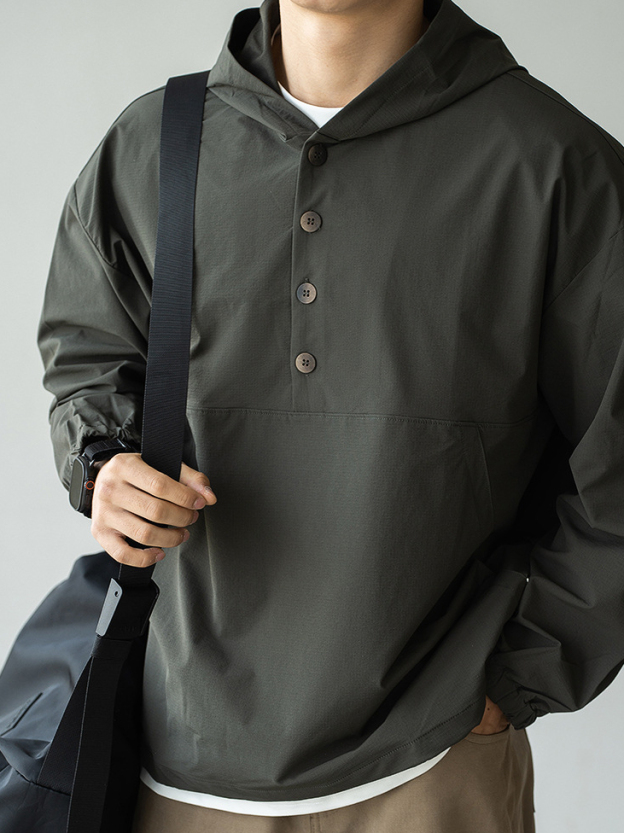 日系戶外山系速幹通勤連帽外套男2025新款春闊版防風戶外運動夾克