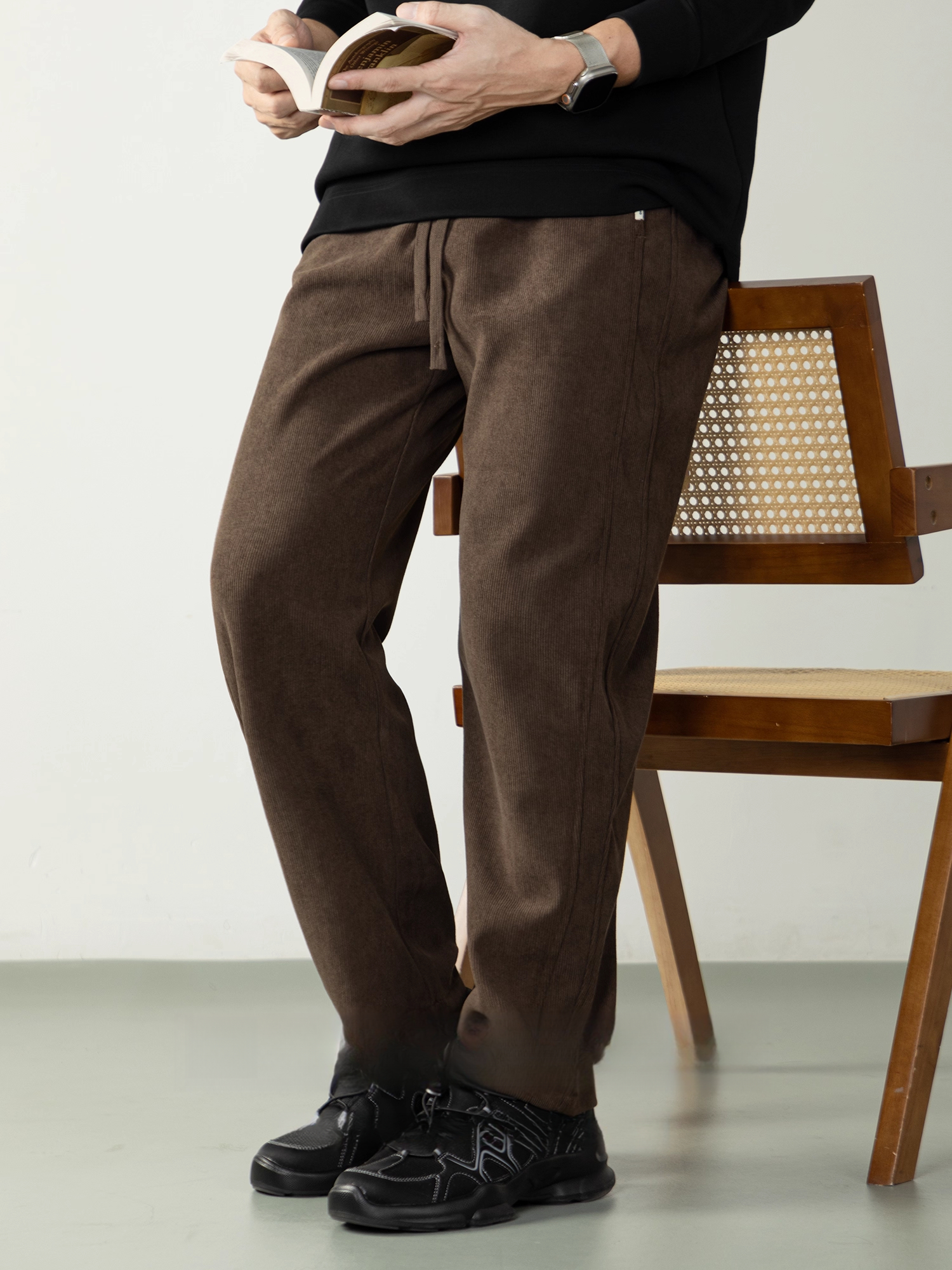 【復古奢適】燈芯絨微闊針織褲男長褲紳士風休閒褲秋冬親膚高級感