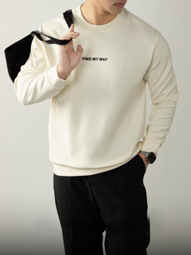 時尚先鋒款350G重磅插肩袖衛衣立體字母男士親膚空氣棉潮流打底衫