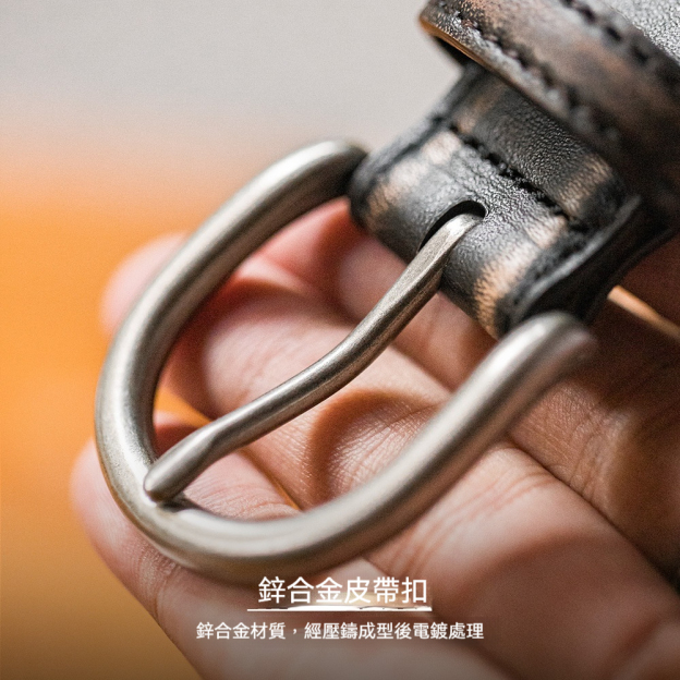 美式復古頭層植鞣牛皮帶腰帶單針真皮扣頭硬漢褲腰帶男款