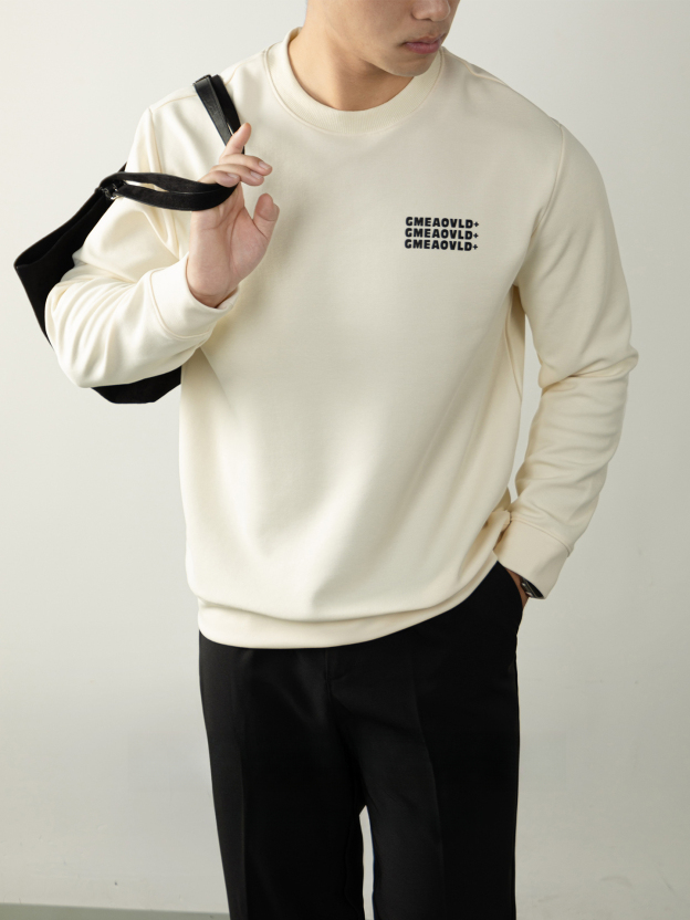 360G高克重慕斯滑感親膚打底衛衣男款2025秋冬立體植絨印花外套衫