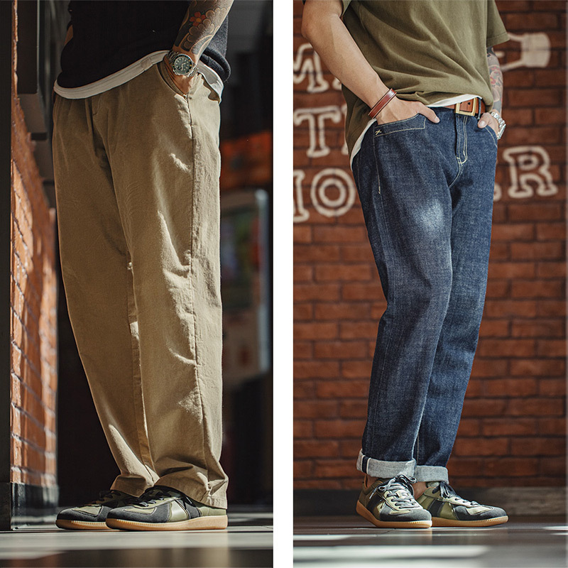 馬登德訓鞋男款秋季新款低幫板鞋橄欖綠羊皮休閒鞋復古運動鞋子-Retro's Wear