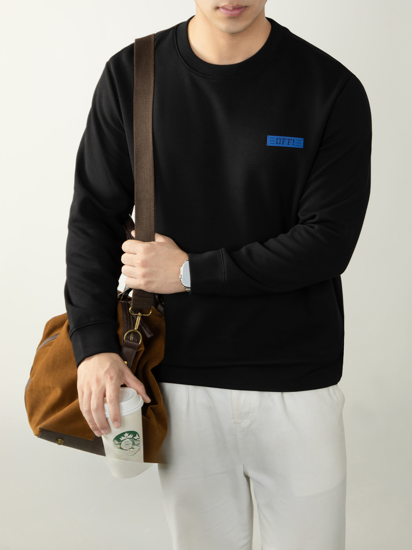 紳士鬆弛感| 重磅360G表裏雙工藝圓領衛衣男休閒高端3D發泡印花