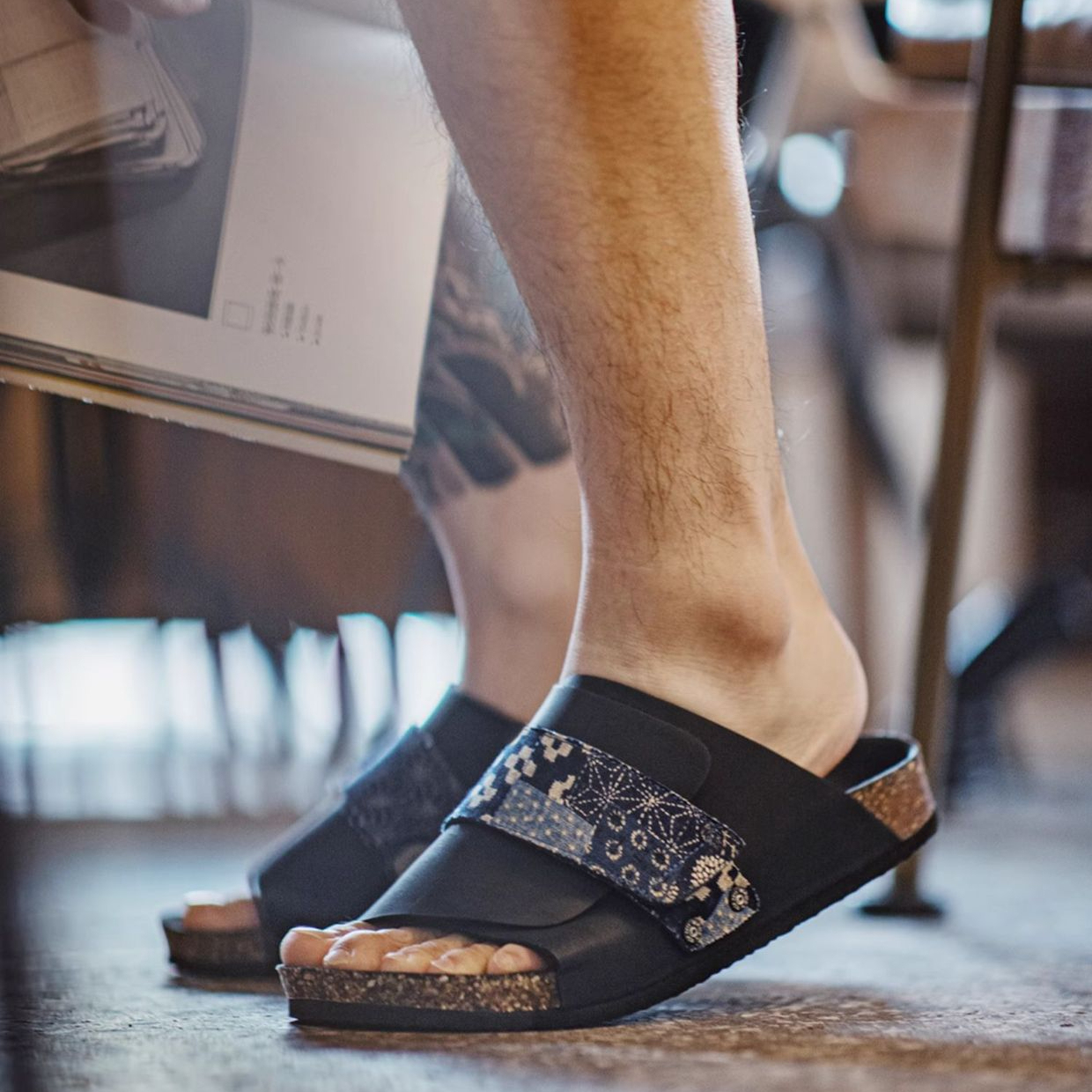 復古軟木拖鞋子男士2025夏季新款外穿魔術貼休閒小眾一字涼拖