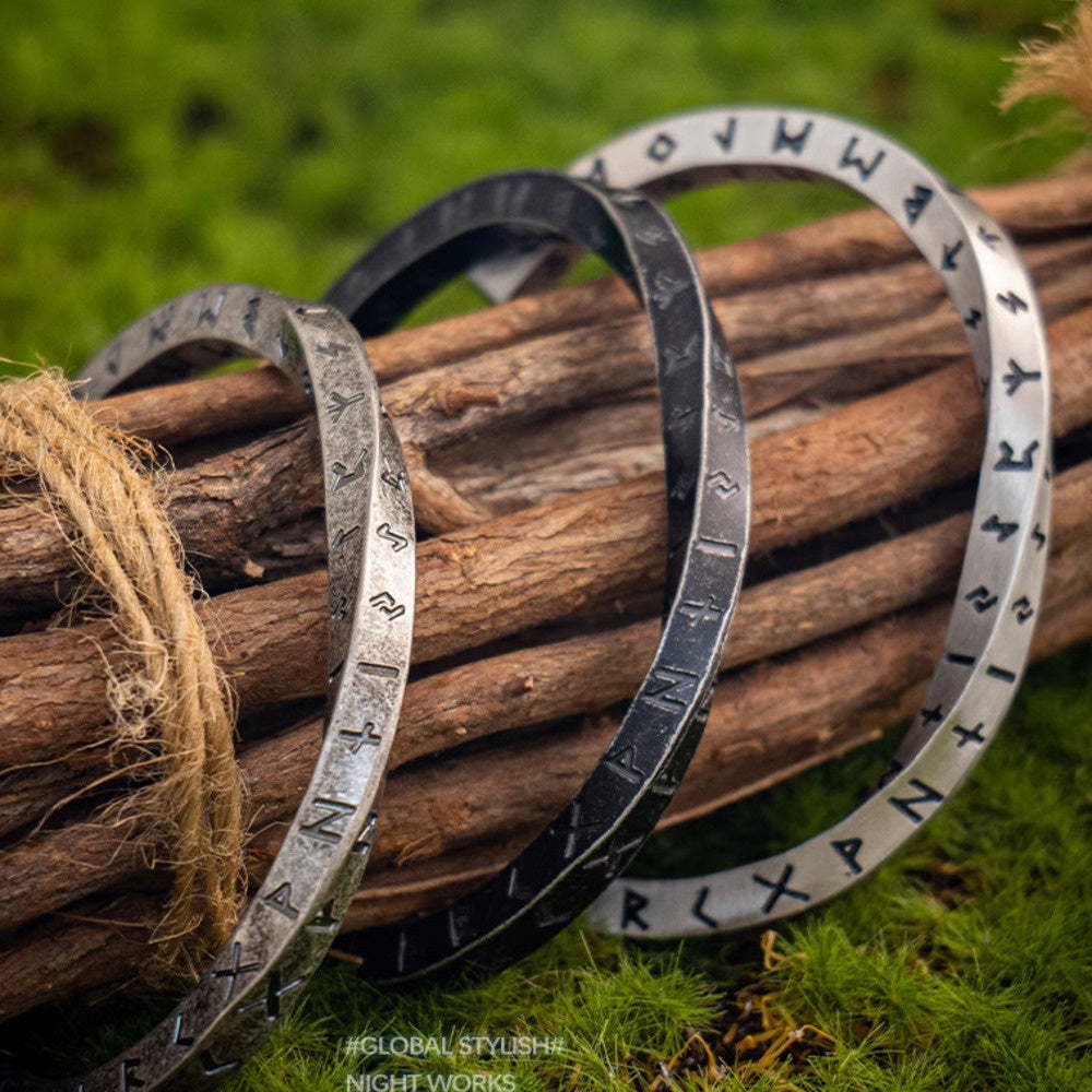 "維京戰镯"中世紀日耳曼莫比烏斯盧恩符文手镯男