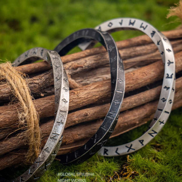 "維京戰镯"中世紀日耳曼莫比烏斯盧恩符文手镯男