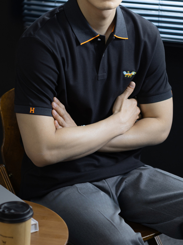 高奢萊賽爾棉polo衫男士短袖夏季新款小龍立體刺繡休閒半袖T恤