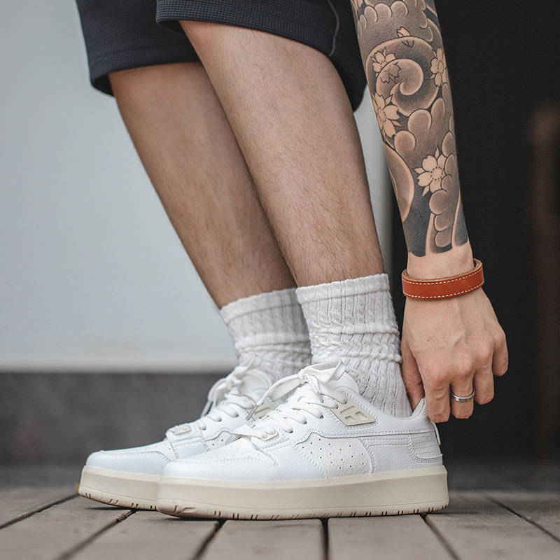 Mr.A2023夏季新款碎冰苏打裂纹小白鞋男鞋百搭厚底板鞋运动休闲鞋-Retro's Wear