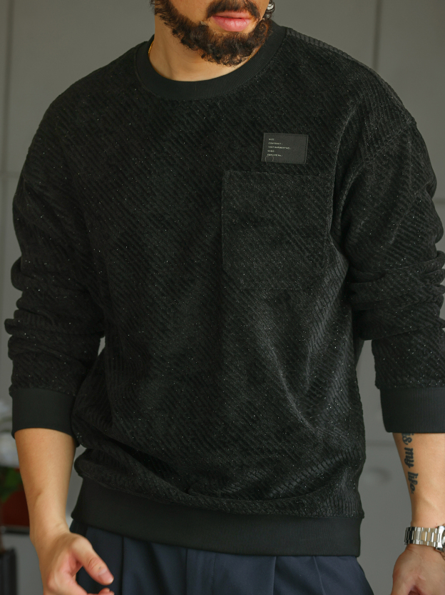 【都市輕旅】重磅圓領衛衣男高端秋季肌理感設計長袖上衣