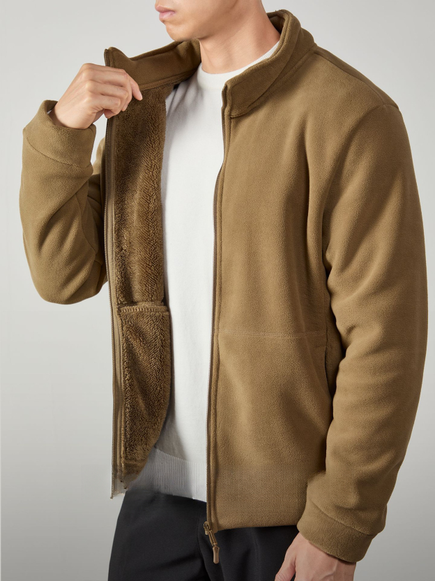 內外保暖【搖粒絨&羊羔絨】 高端冬季立領蓄熱厚款外套男通勤百搭