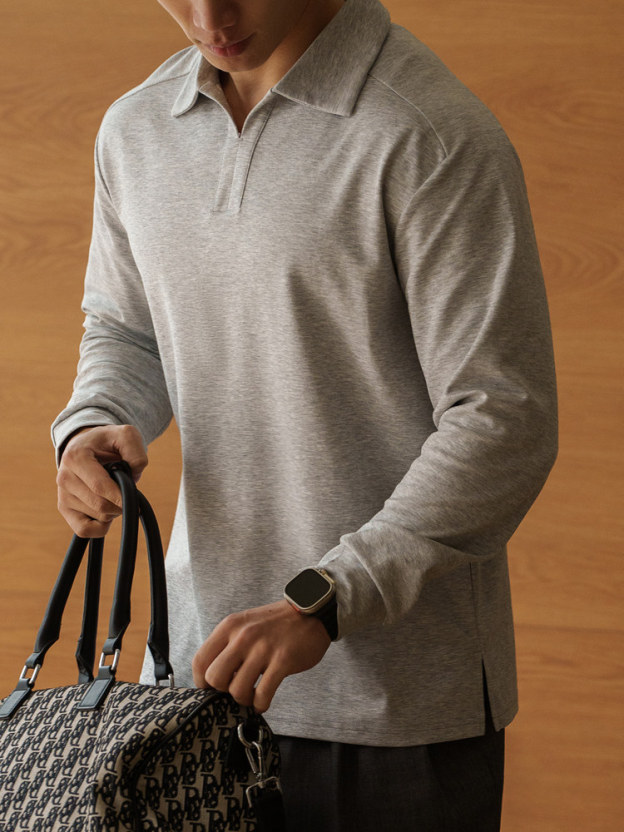 【都市轻旅】莱赛尔棉柔和亲肤POLO衫男2026春季新款休闲长袖上衣