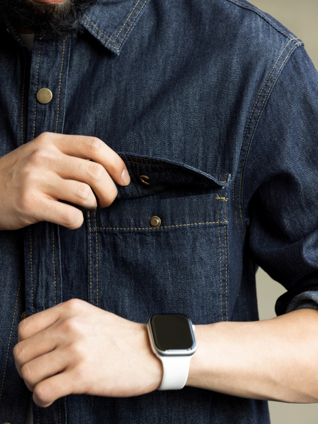 秋季新款原色水洗復古牛仔長袖襯衫男士寬鬆純棉高級簡約襯衣外套