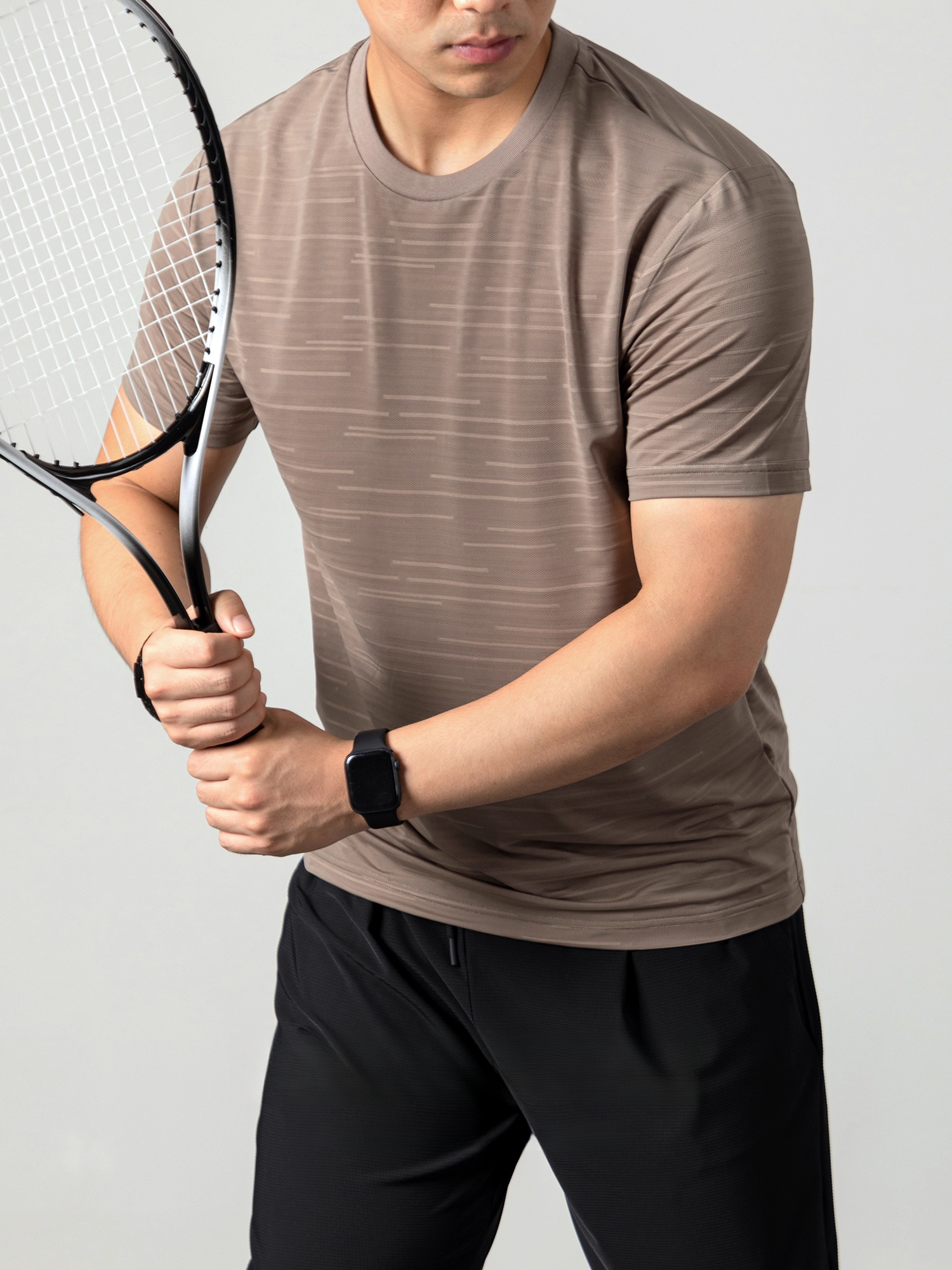 【TechKool冰棱科技運動T】涼感速幹短袖t恤男夏薄款冰絲條紋高端