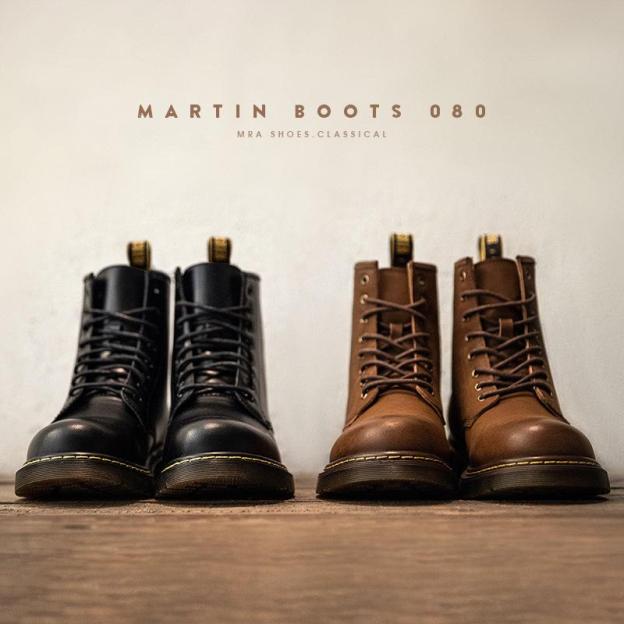 馬登男士新款馬丁靴男高幫英倫風中幫男靴皮靴秋季短靴工裝靴-Retro's Wear