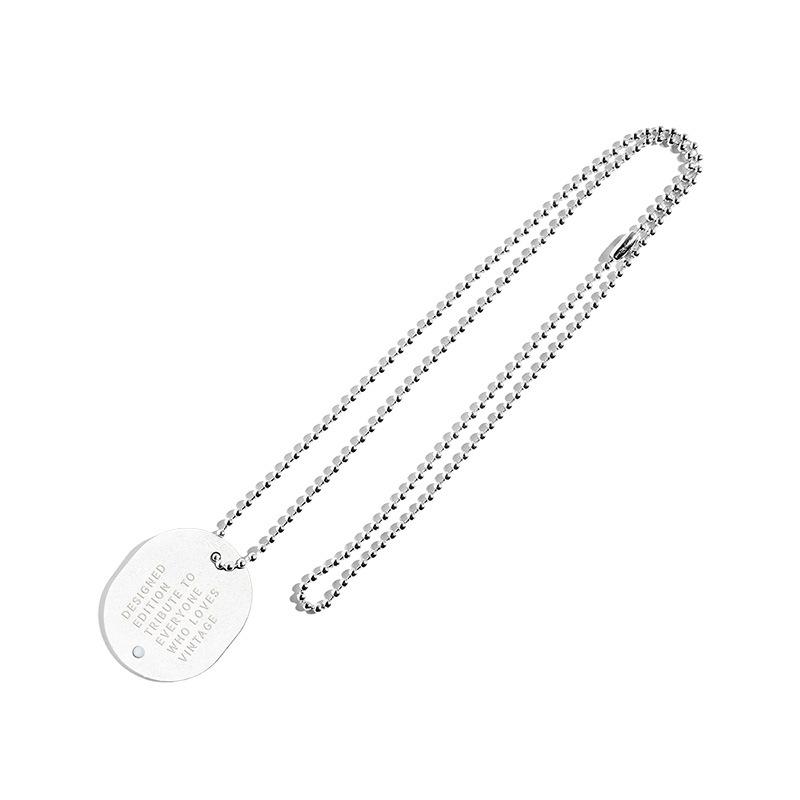 美式字母軍牌吊墜項鏈嘻哈狗牌蹦迪土酷兵掛件痞帥潮-Retro's Wear