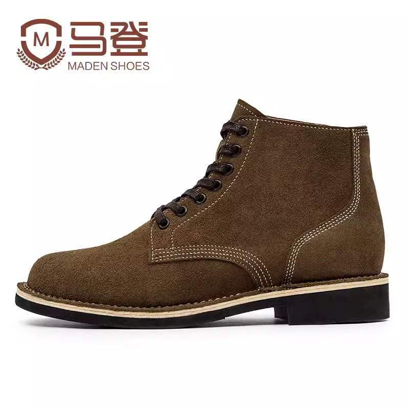 馬登男鞋秋季休閑工裝靴中幫沙漠短靴潮流英倫馬丁靴大逃亡靴m43-Retro's Wear