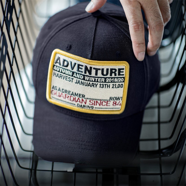 美式復古字母章仔棒球帽新款做舊彎簷鴨舌帽寬簷帽子男女-Retro's Wear