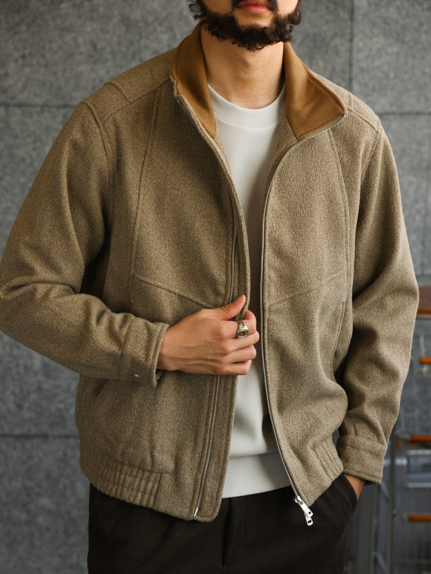 【都市游牧】高定麻感肌理呢子棉立领夹克男商务休闲外套