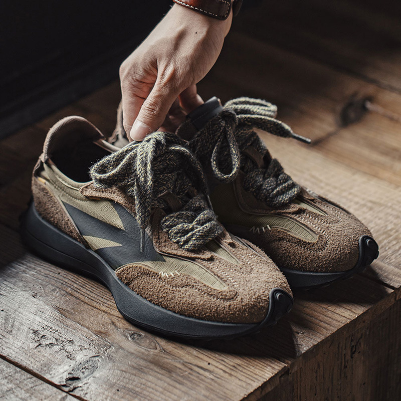 夏季新款老爹鞋男士復古運動華夫阿甘鞋厚底慢跑透氣休閒潮鞋-Retro's Wear