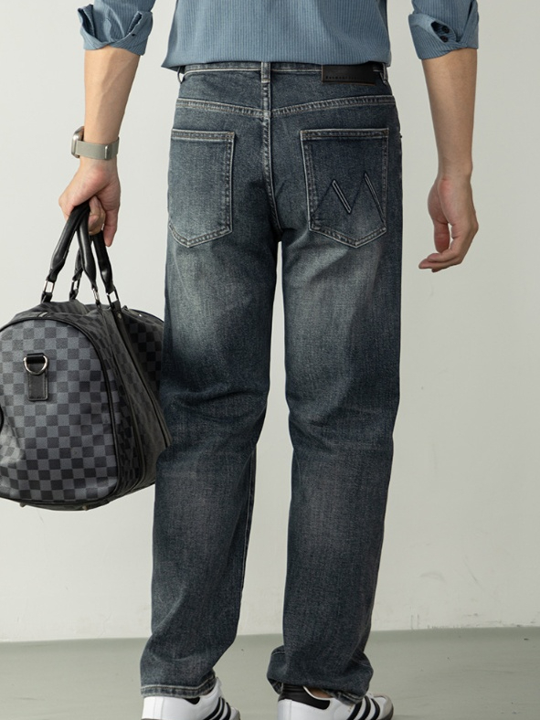 高街復古風 | 水洗做舊微闊牛仔褲男長褲2025秋冬直筒黑色休閒褲