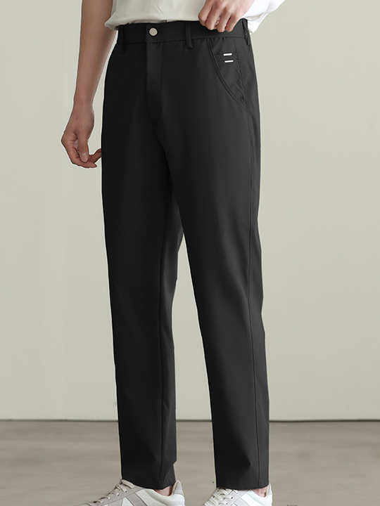 春季設計感卡其色錐形九分褲男士新款通勤休閒長褲