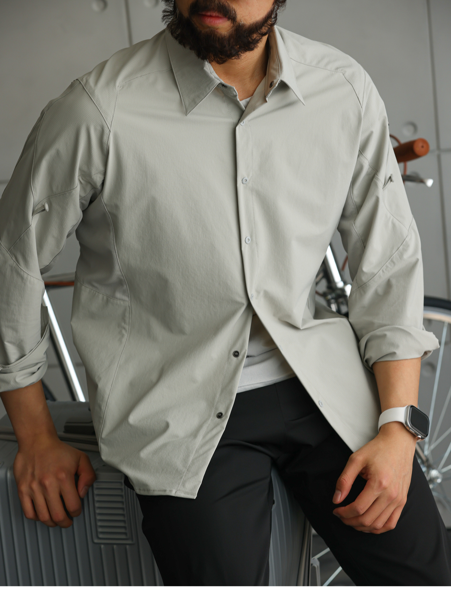 【都市輕旅】多場景速乾透氣通勤運動襯衫休閒商務襯衣男