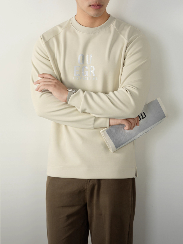 340G重磅日系秋田風衛衣男長袖質感豎紋插肩袖高端3D氣泡刻膜印花