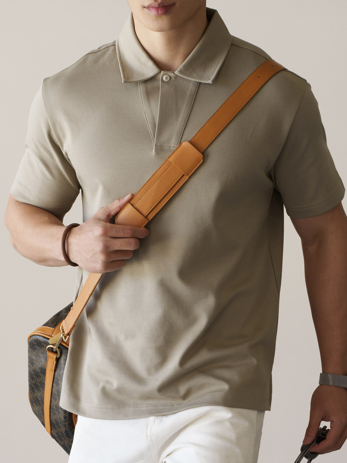 重磅棉混紡經典小翻領POLO衫男士2026春季透氣親膚鬆弛感短袖T恤