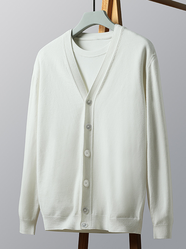 針織開衫外套男士V領毛衣長袖秋季商務休閒男裝新款上衣