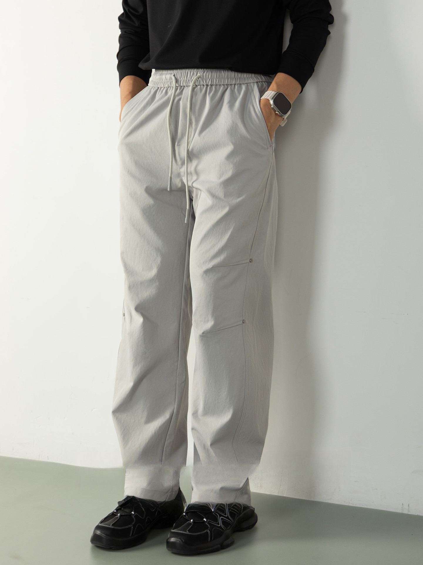 【無界運動系列】零感微寬鬆梭織休閒長褲男士戶外登山透氣工裝褲