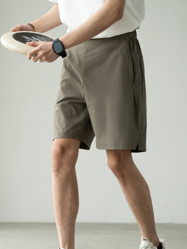 山系機能工裝褲男2025夏冰絲運動短褲直筒闊腿寬鬆戶外新款五分褲