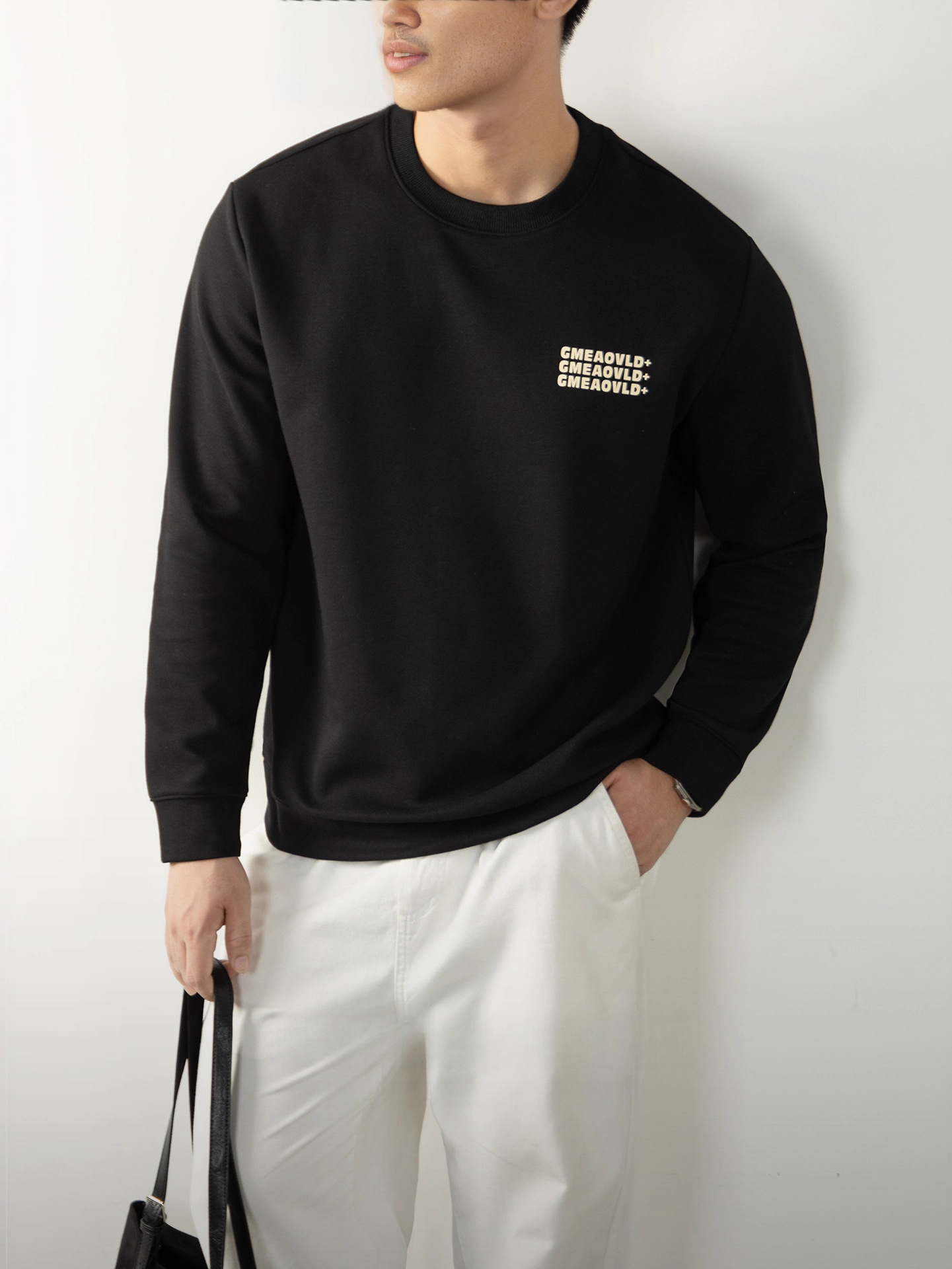 360G高克重慕斯滑感親膚打底衛衣男款2025秋冬立體植絨印花外套衫