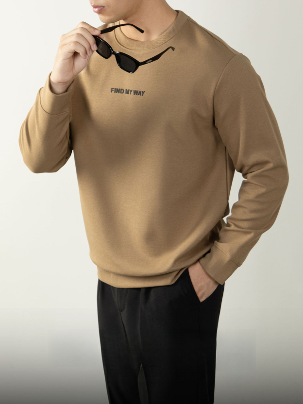 時尚先鋒款350G重磅插肩袖衛衣立體字母男士親膚空氣棉潮流打底衫