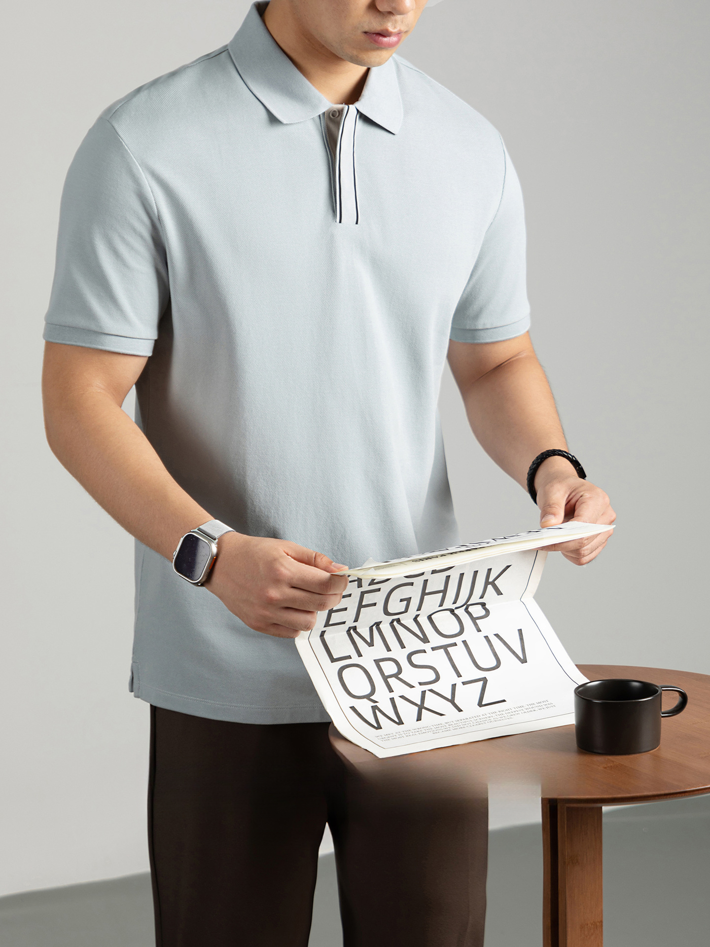 【重奢/珠地】精梳純棉Polo衫男短袖夏季商務涼感高端暗釦撞色T桖