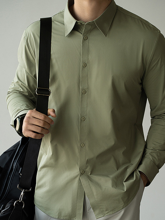 100G輕量化無痕0壓感四面彈長袖男2025春商務新款